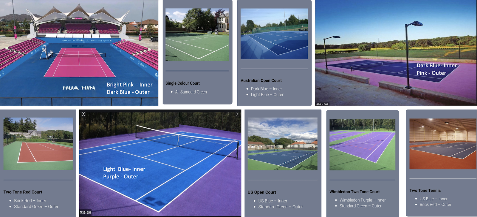 Choose the courts' colours